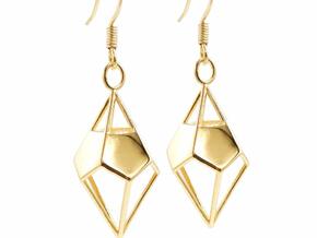 Deltohedron Earrings in 18k Gold Plated Brass