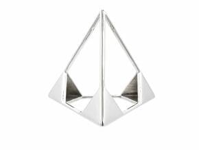 Tetrahedron Pendant in Polished Silver: Large
