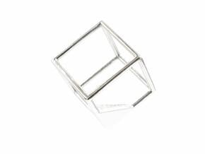 Cube Pendant in Polished Silver