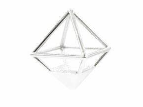 Octahedron Pendant in Polished Silver