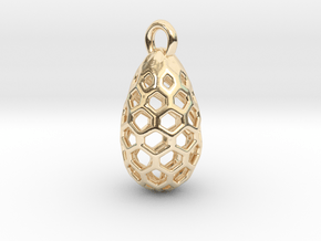 Hexagon Egg in 14k Gold Plated Brass