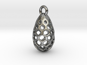 Hexagon Egg in Fine Detail Polished Silver