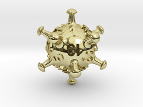COVID DICE D20 in 18k Gold Plated Brass