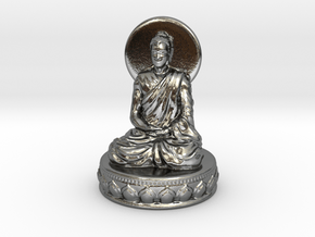 Miniature Buddha in Polished Silver