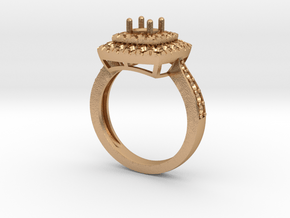 Wedding Engagement ring 3D print model R0001 in Natural Bronze