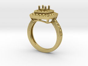 Wedding Engagement ring 3D print model R0001 in Natural Brass