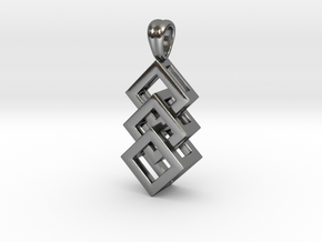 Linked cubes [pendant] in Polished Silver