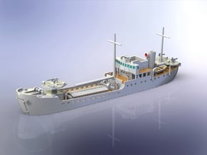 IJA Koryu Maru SS-1 Landing Ship Tank 1/700 in Smooth Fine Detail Plastic