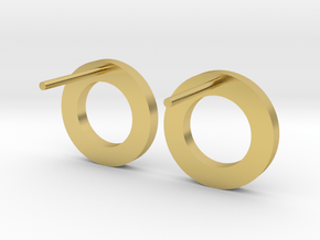 Billabong Flat Stud Earrings by V DESIGN LAB in Polished Brass