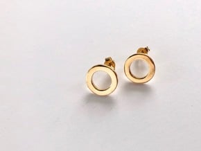 Billabong Flat Stud Earrings by V DESIGN LAB in 18k Gold Plated Brass