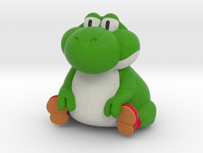 Fat Yoshi (Super Mario RPG) - Etsy Version in Natural Full Color Sandstone: Extra Small