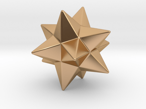 Small Stellated Dodecahedron - 10mm - Round V1 in Polished Bronze