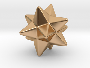 Small Stellated Dodecahedron - 10mm - Round V2 in Polished Bronze