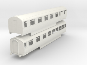 0-43-lner-silver-jubilee-A-B-twin-coach in White Natural Versatile Plastic