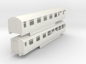 0-32-lner-silver-jubilee-A-B-twin-coach in White Natural Versatile Plastic