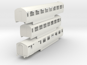 0-32-lner-silver-jubilee-E-F-G-triplet-coach in White Natural Versatile Plastic