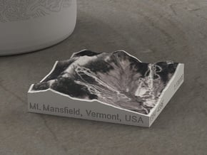 Mt. Mansfield in Winter, Vermont, USA, 1:100000 in Natural Full Color Sandstone