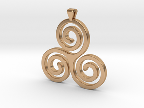 Triskelion - Triskele  Necklace SPG in Polished Bronze