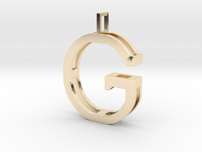 letter G monogram pendant in 14k Gold Plated Brass