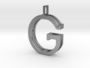 letter G monogram pendant in Natural Silver