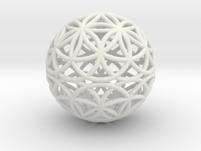 Special Edition 55mm Thick Flower Of Life in White Natural Versatile Plastic