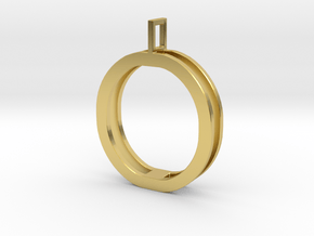 letter O monogram pendant in Polished Brass