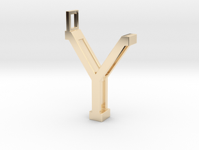 letter Y monogram pendant in 14k Gold Plated Brass