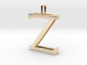 letter Z monogram pendant in 14k Gold Plated Brass