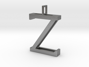 letter Z monogram pendant in Natural Silver