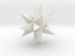 Great Stellated Dodecahedron - 1 inch in White Natural Versatile Plastic