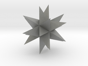 Great Stellated Dodecahedron - 1 inch in Gray PA12