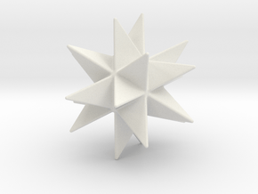 Great Stellated Dodecahedron - 1 inch - Rounded V1 in White Natural Versatile Plastic