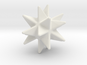 Great Stellated Dodecahedron - 1 inch - Rounded V2 in White Natural Versatile Plastic