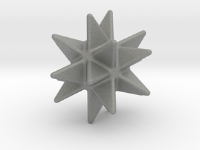 Great Stellated Dodecahedron - 1 inch - Rounded V2 in Gray PA12