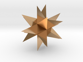 Great Stellated Dodecahedron - 10 mm in Polished Bronze
