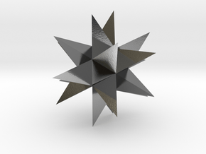 Great Stellated Dodecahedron - 10 mm in Polished Silver