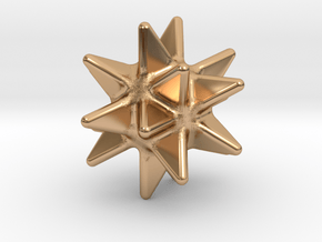 Great Stellated Dodecahedron - 10 mm - Rounded V2 in Polished Bronze