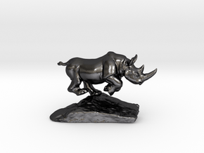 Rhino  in Polished and Bronzed Black Steel