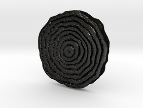 Tree Rings pendant in Matte Black Steel