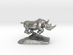 Rhino  in Natural Silver