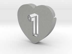 Heart shape DuoLetters print 1 in Aluminum