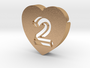 Heart shape DuoLetters print 2 in Natural Bronze