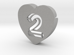 Heart shape DuoLetters print 2 in Aluminum