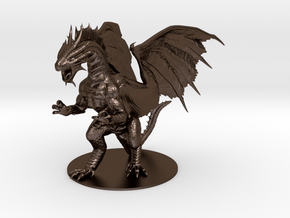 Adult Bronze Dragon in Polished Bronze Steel