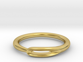 Closed Needle Ring in Polished Brass: 5 / 49