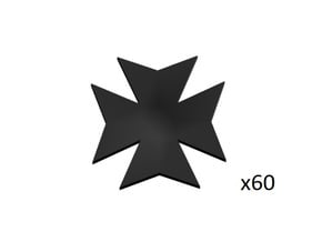 Maltese cross vehicle logo decal x60 in Tan Fine Detail Plastic