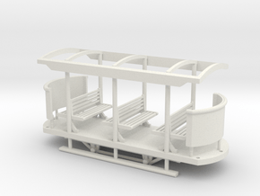 009 Toast Rack style tram coach in White Natural Versatile Plastic