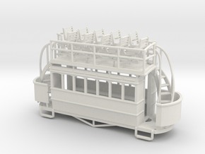 009 - 00n3 Double Decker Tram Coach  in White Natural Versatile Plastic