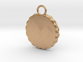 Round Keychain w/Braided Edge in Natural Bronze