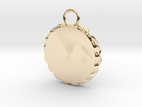Round Keychain w/Braided Edge in 14k Gold Plated Brass